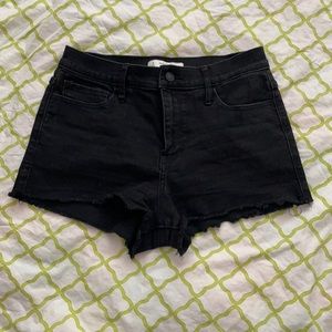 Abercrombie black denim shorts